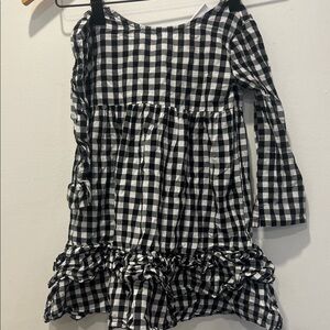 Charlie Paige Black and White Checkered Kids Dress